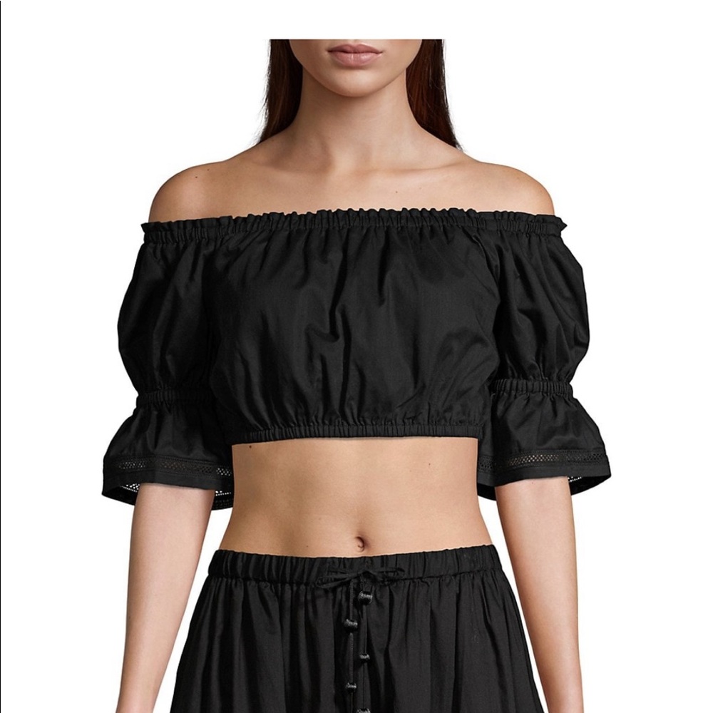 Tory Burch Off the Shoulder Embroidered Top
